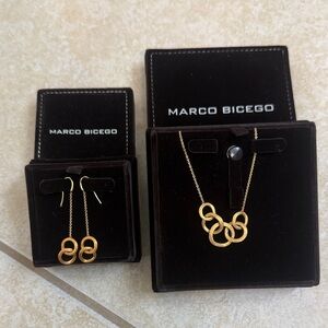 Marco Bicego Gold Circle Necklace and Earring Set